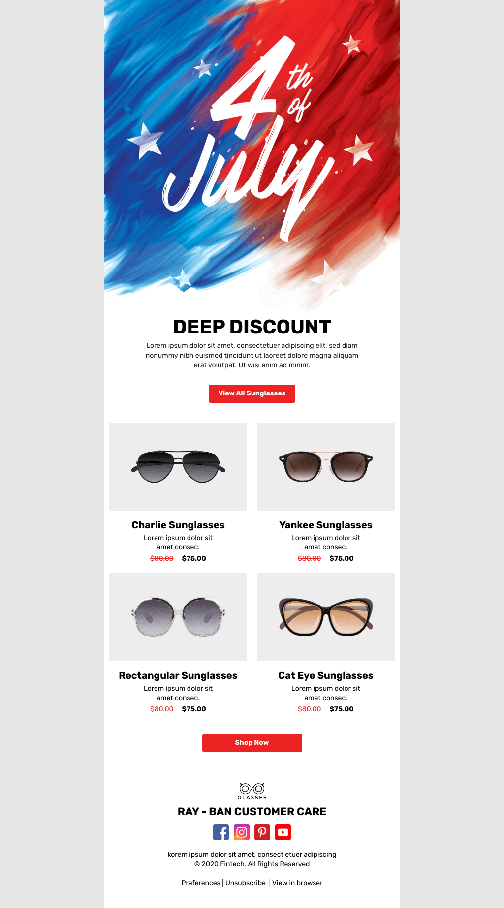 Laravel Mail Template - 4th of July Discount