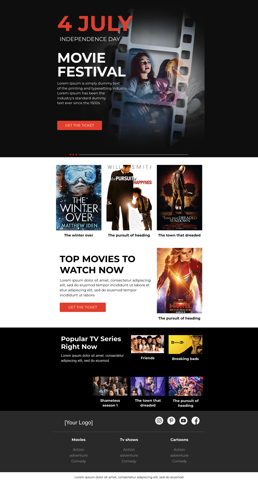 Laravel Mail Template - 4th of July Film Festival