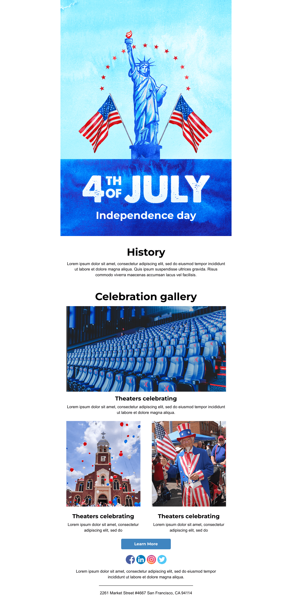 Laravel Mail Template - 4th of July Newsletter