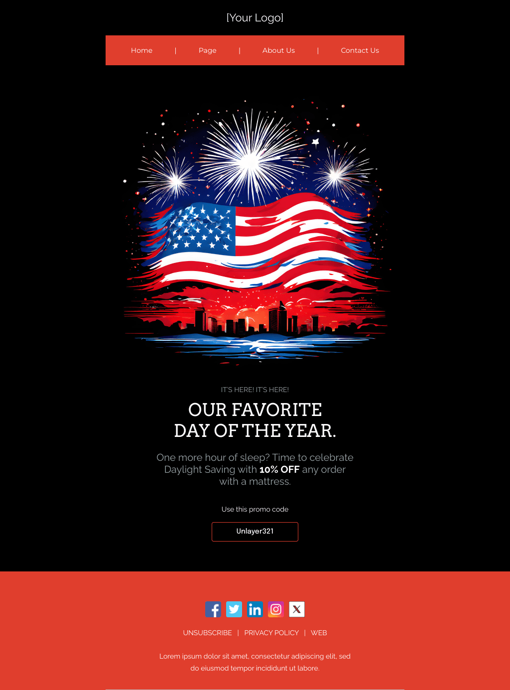 Laravel Mail Template - 4th of July Offers