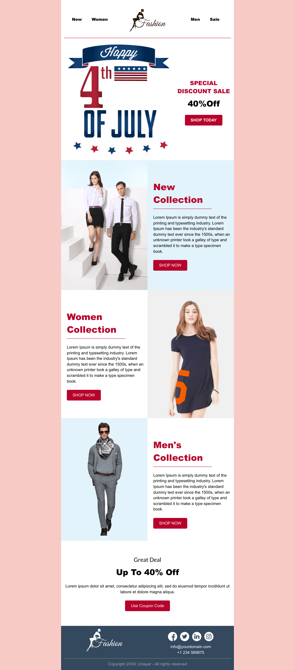 Laravel Mail Template - 4th of July Promotion