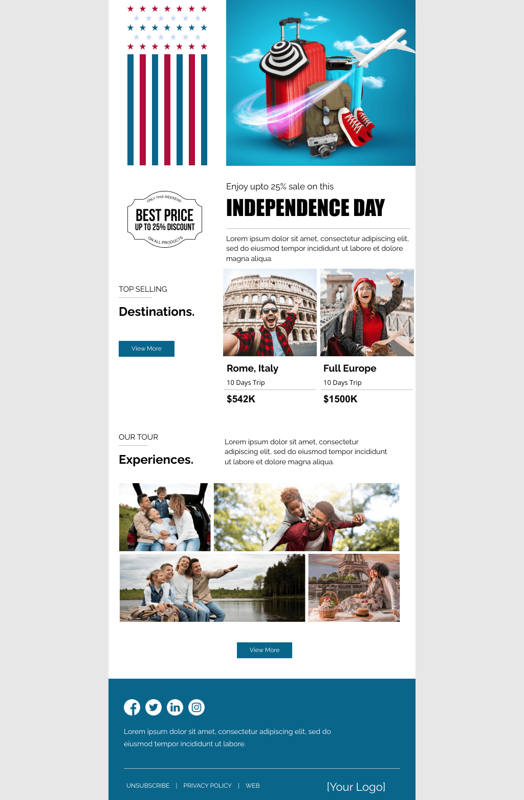 Laravel Mail Template - 4th of July Travel Discounts
