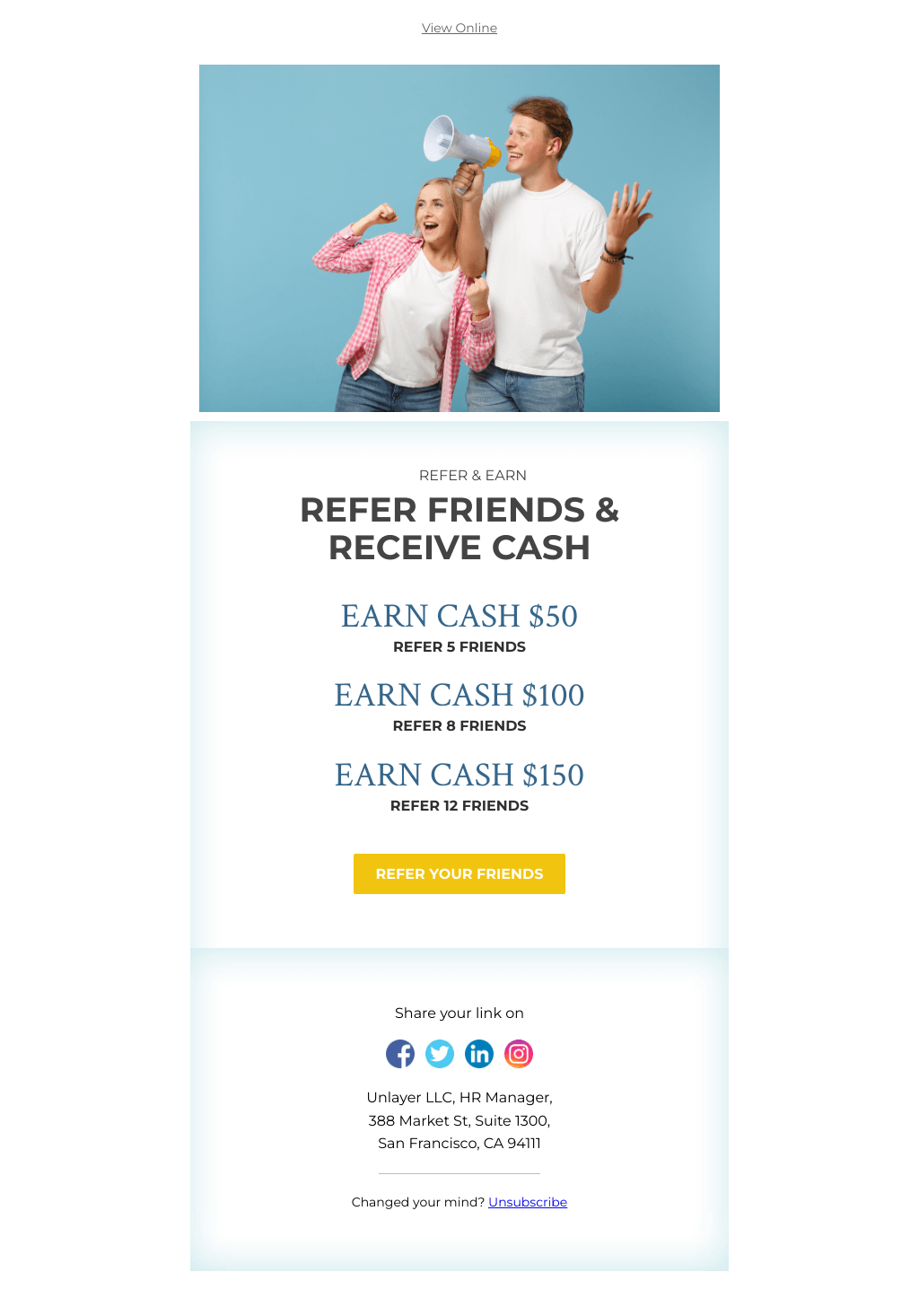 Laravel Mail Template - B2C Customer Referral Promotion