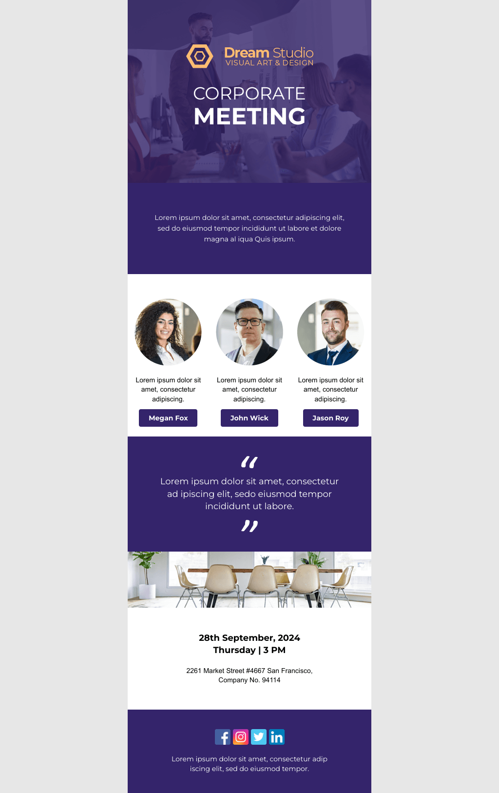 Laravel Mail Template - Corporate Meeting