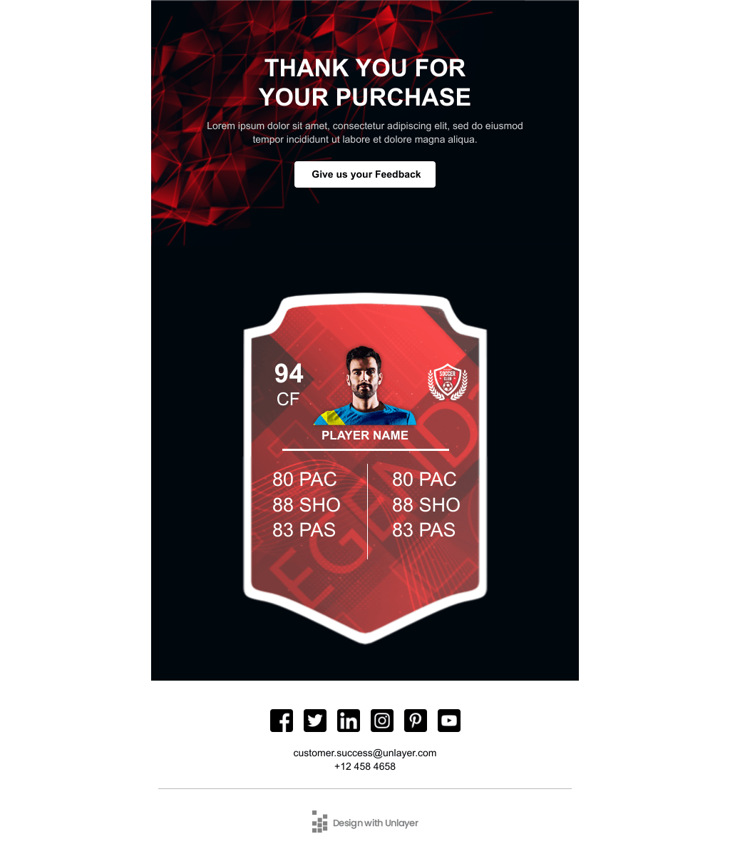 Laravel Mail Template - FIFA Player Card