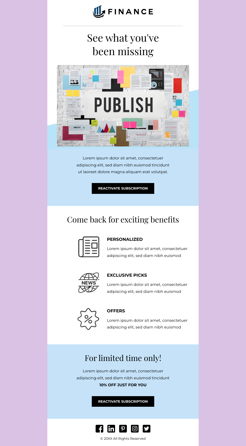 Laravel Mail Template - Finance Newsletter Re-Engagement Email Template