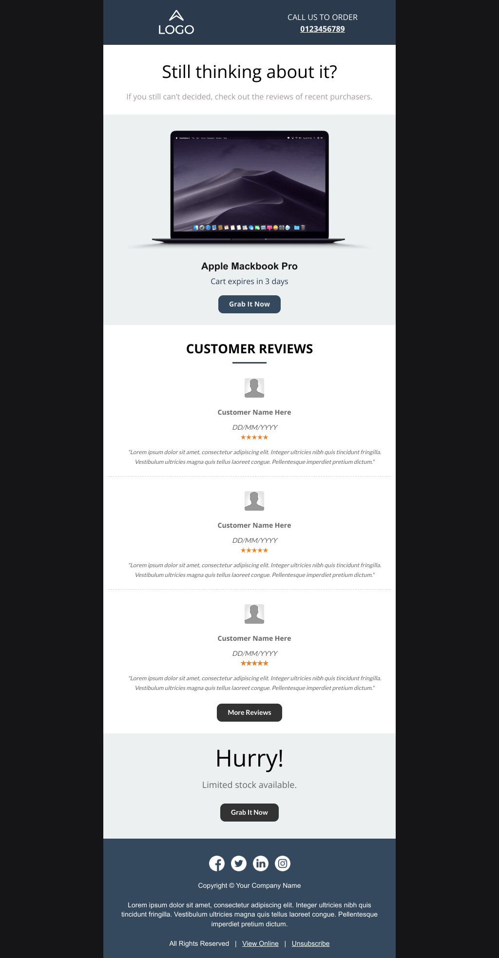 Laravel Mail Template - Follow-Up Cart