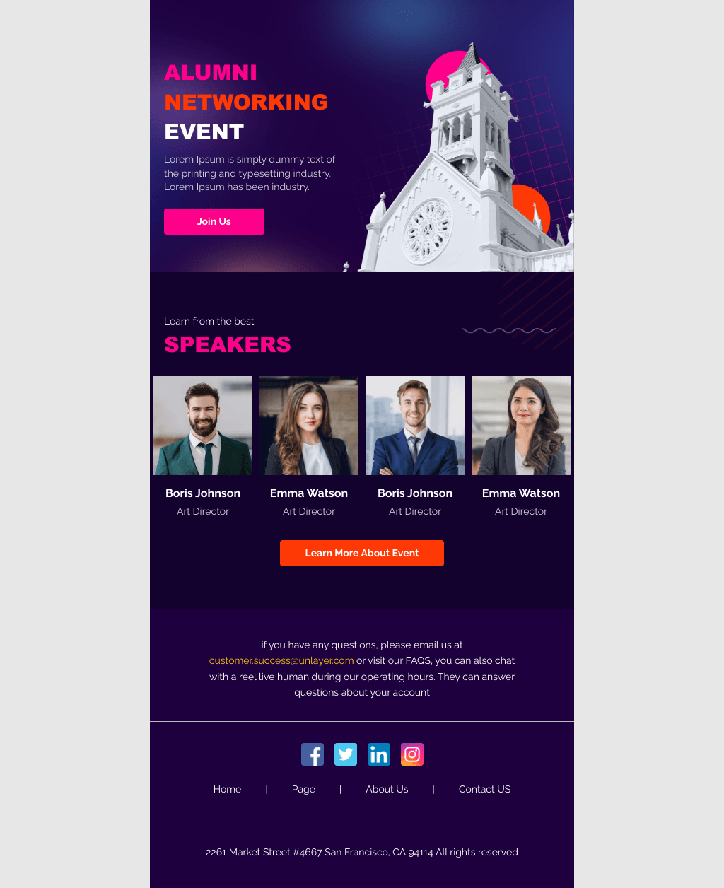 Laravel Mail Template - Alumni Networking Event