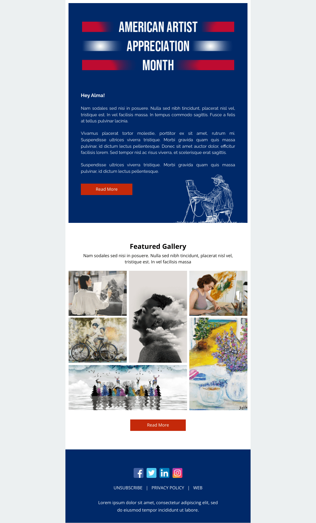 Laravel Mail Template - American Artist Appreciation Month