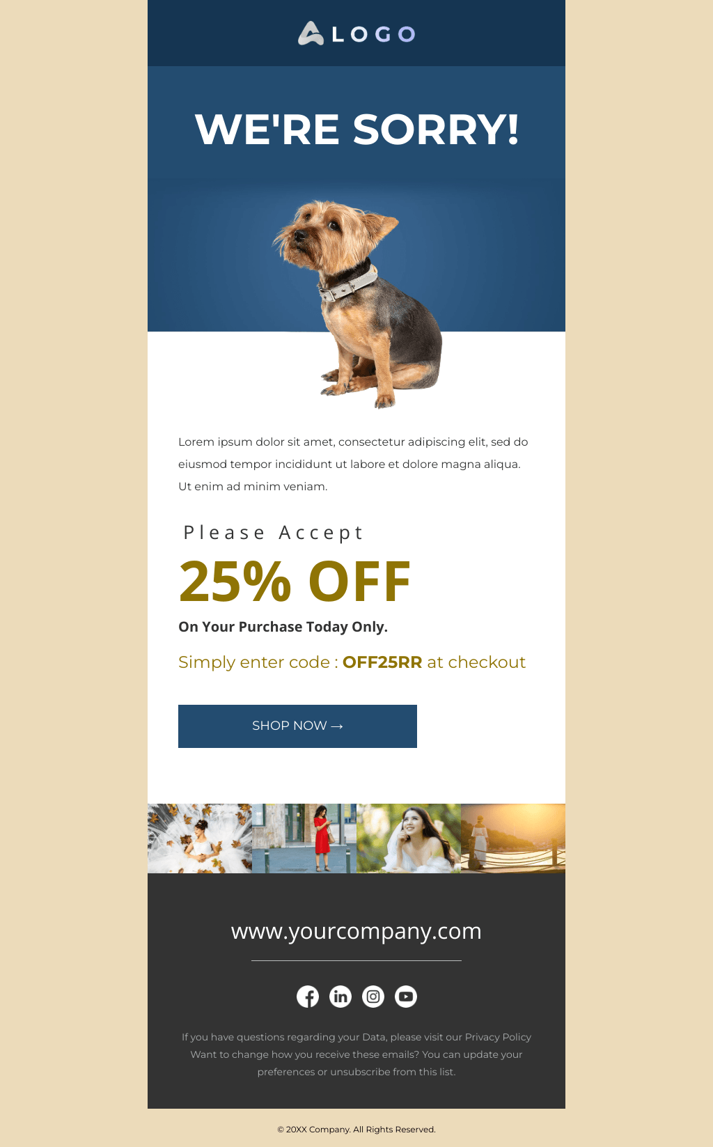 Laravel Mail Template - Apology Email From Clothing Store