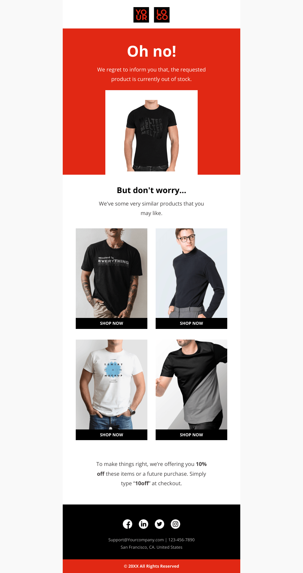 Laravel Mail Template - Apology For Out Of Stock Item