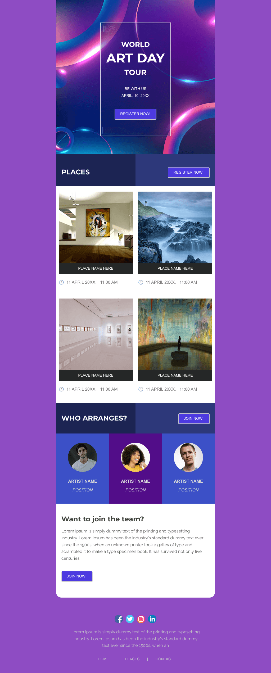 Laravel Mail Template - Art Day Tour Of Artists
