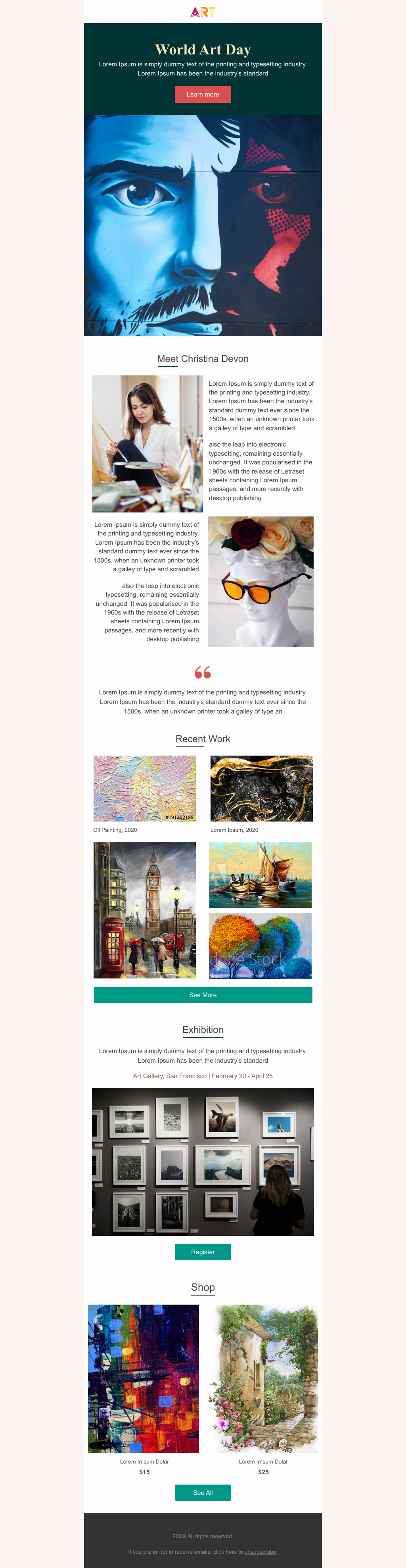 Laravel Mail Template - Art Gallery