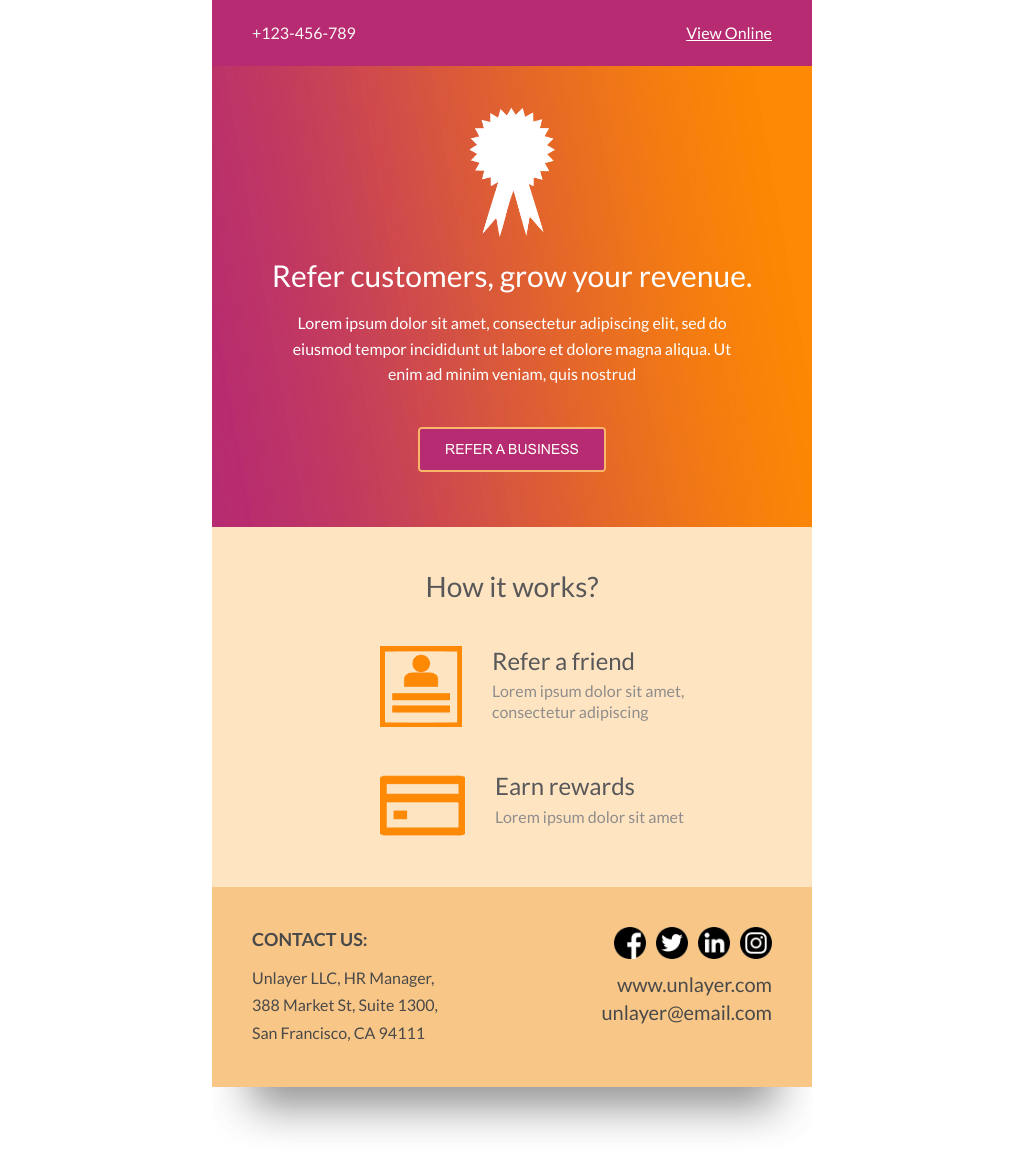 Laravel Mail Template - B2B Sales Referral