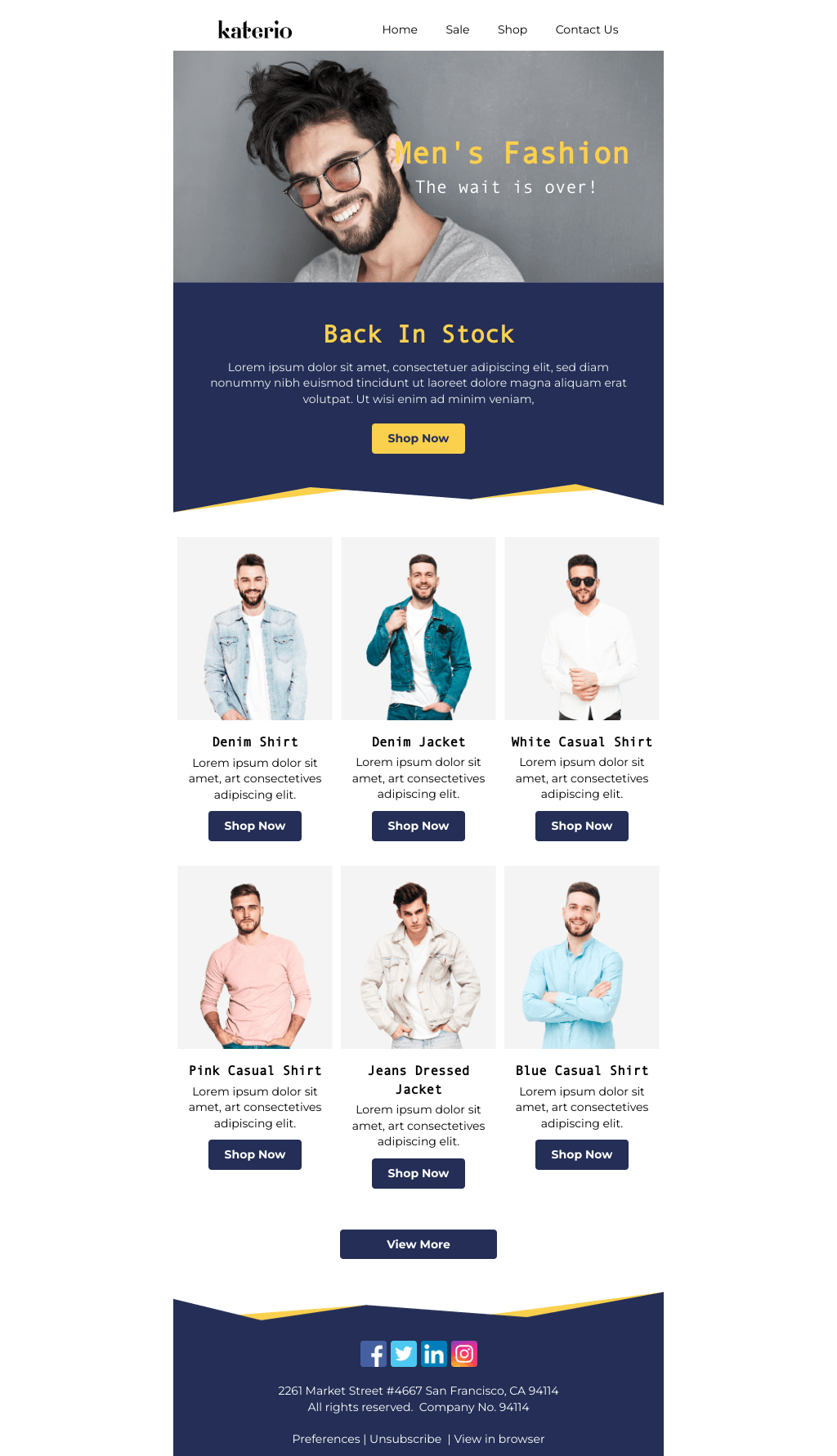 Laravel Mail Template - Back In Stock Email Template for Men's Fashion 