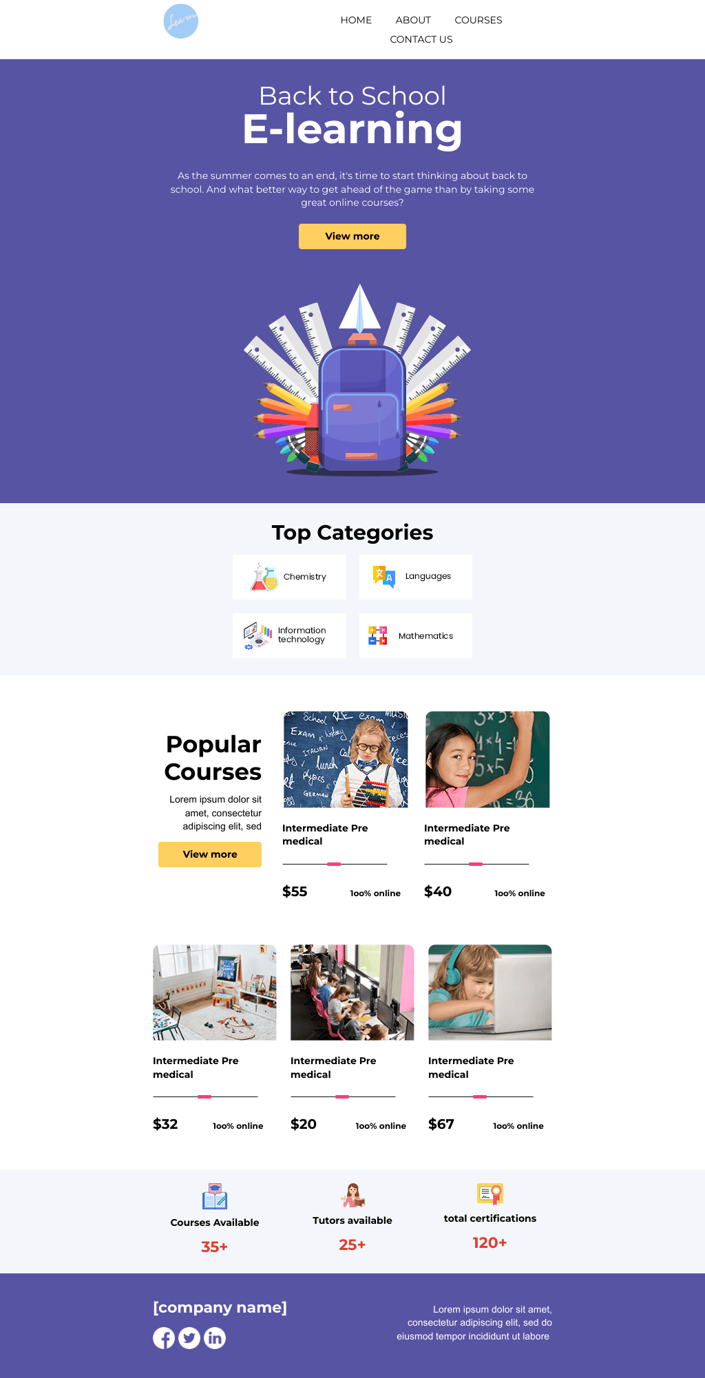 Laravel Mail Template - Back to School E-learning 