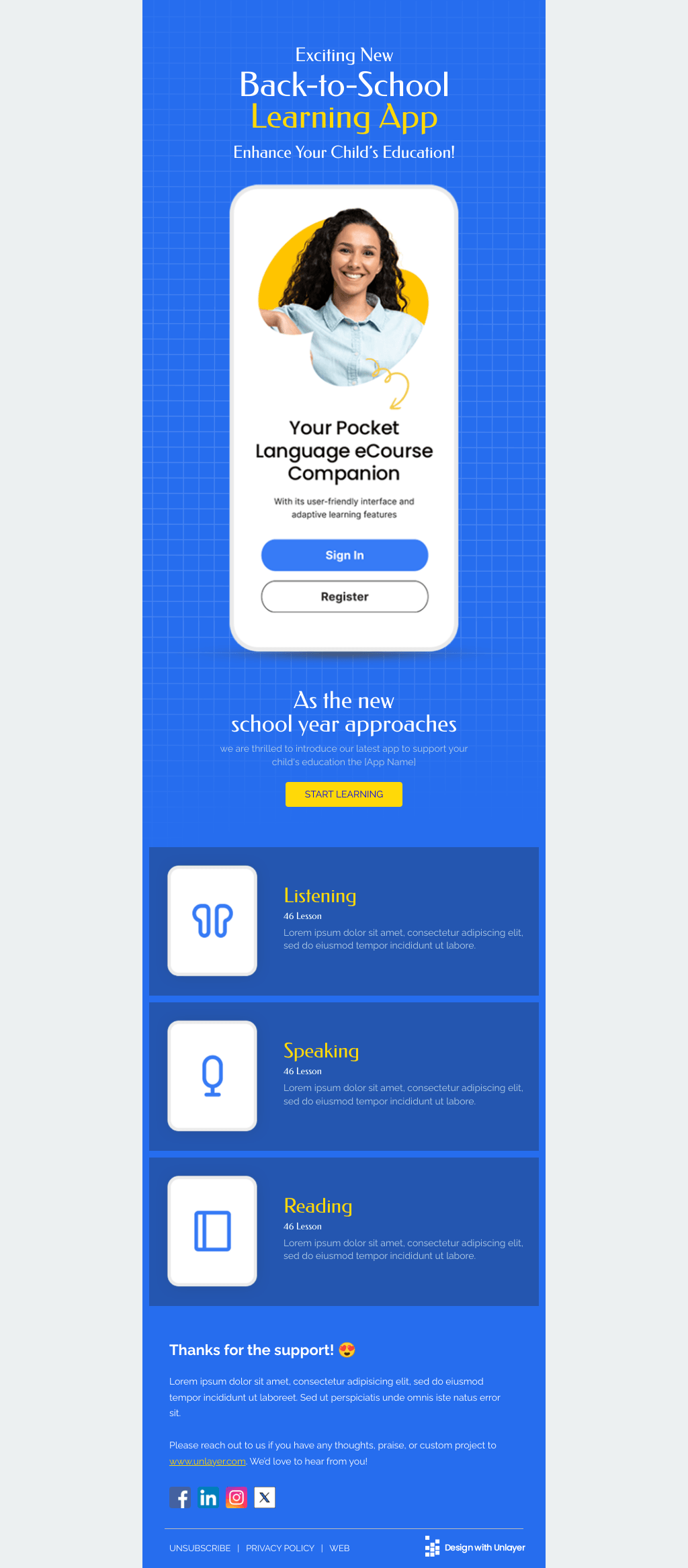 Laravel Mail Template - Back to School Learning App