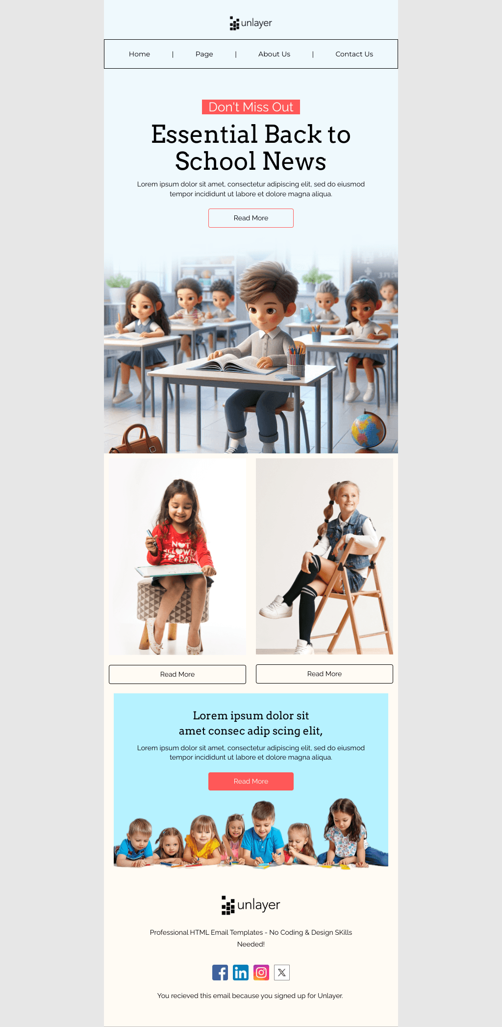 Laravel Mail Template - Back To School News