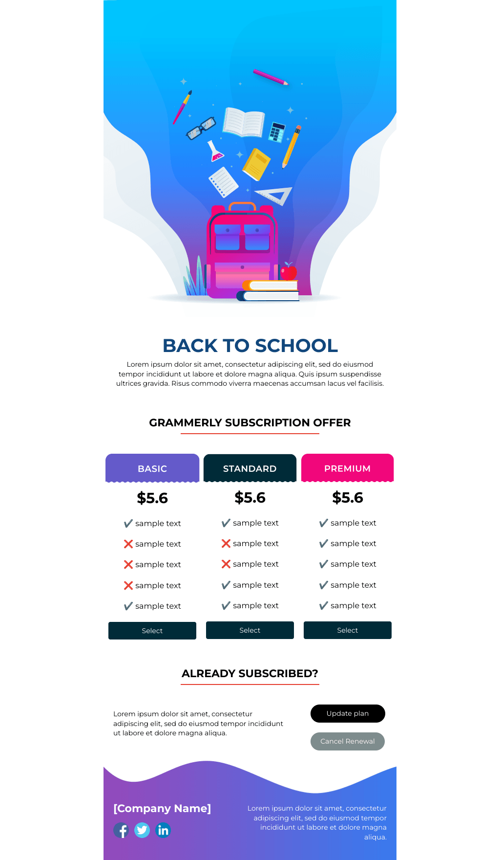 Laravel Mail Template - Back to School Offer 