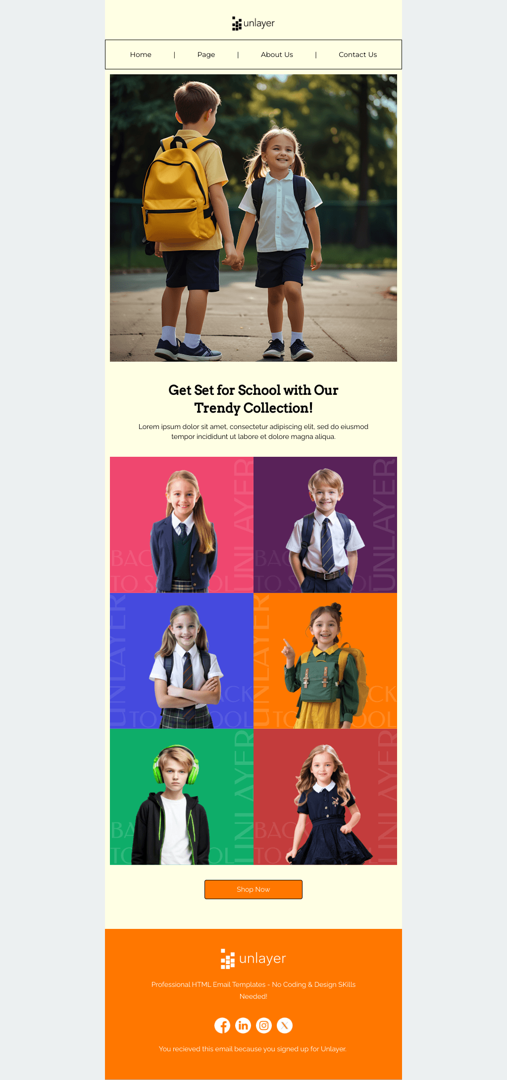 Laravel Mail Template - Back to School Outfits