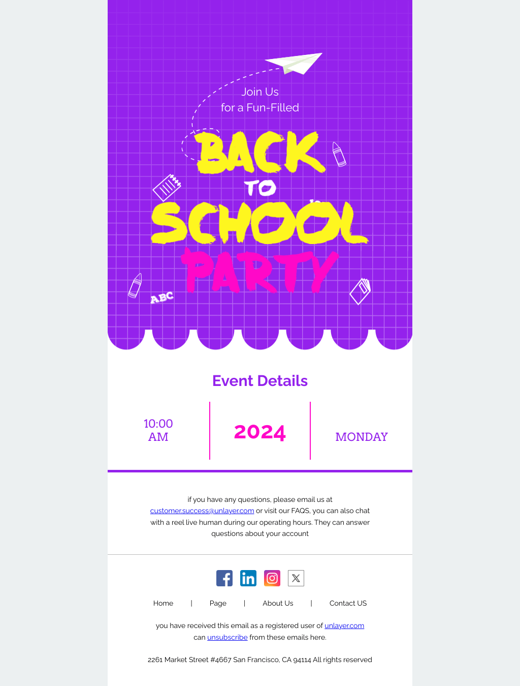 Laravel Mail Template - Back to School Party