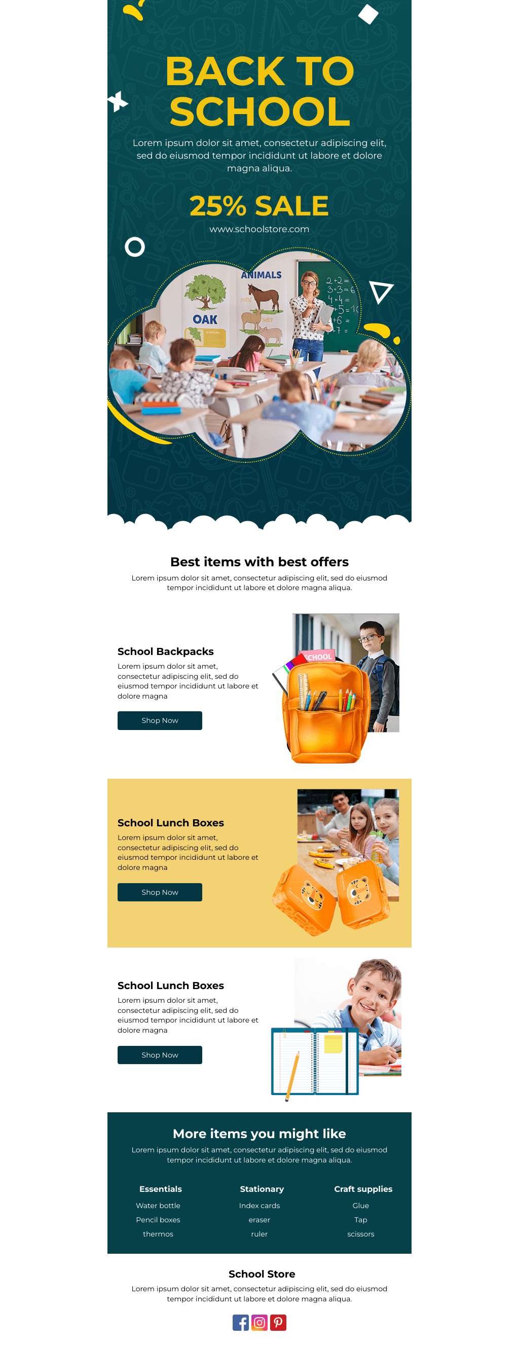 Laravel Mail Template - Back to School Shopping List 