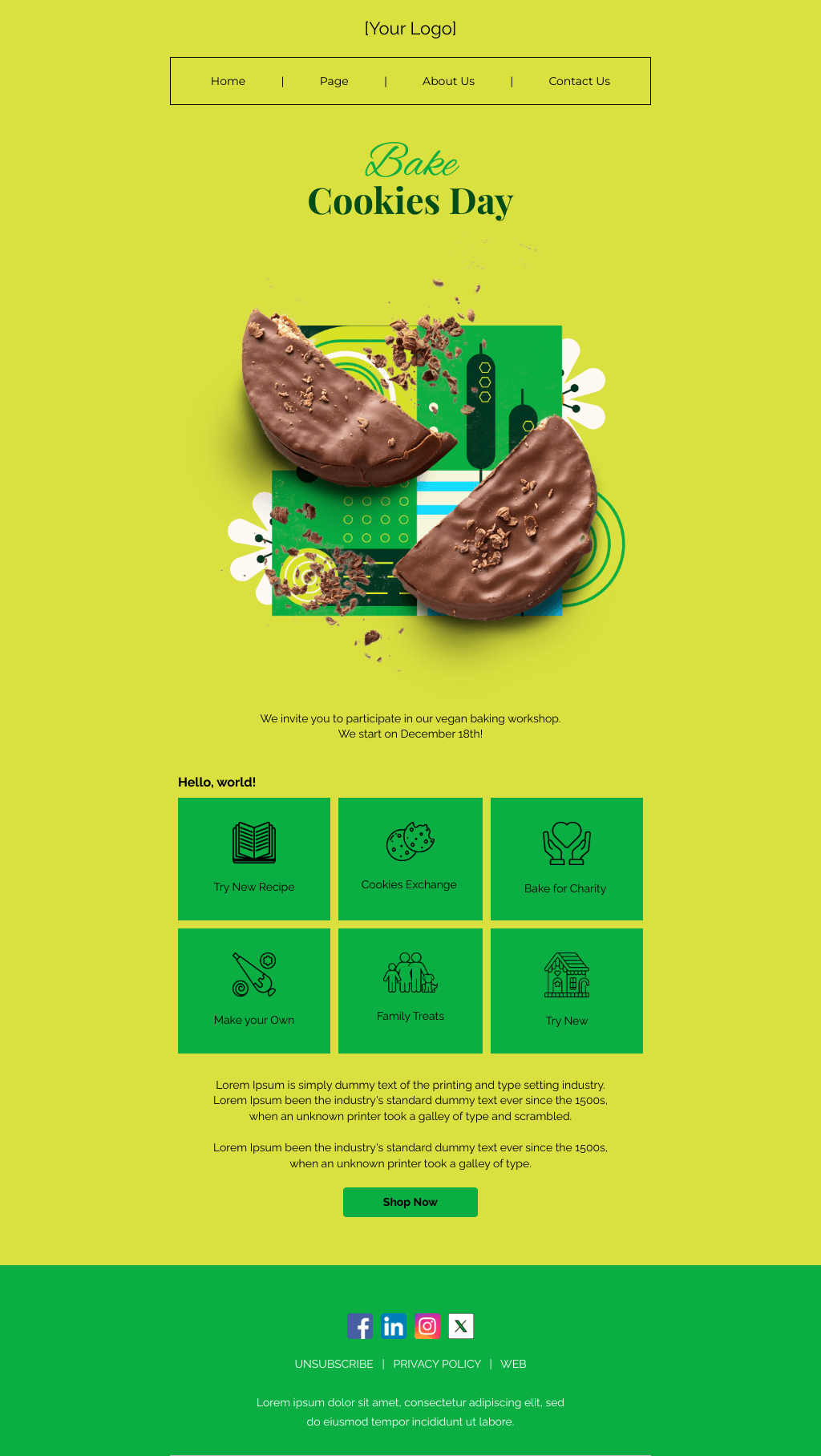 Laravel Mail Template - Bake Cookies Day