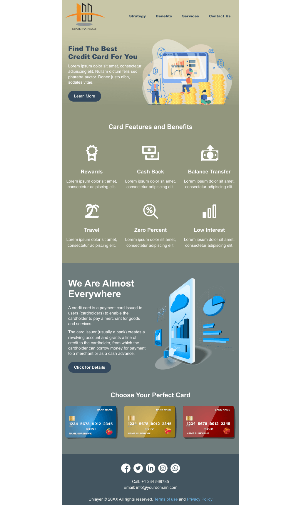 Laravel Mail Template - Banking Credit Card Experience