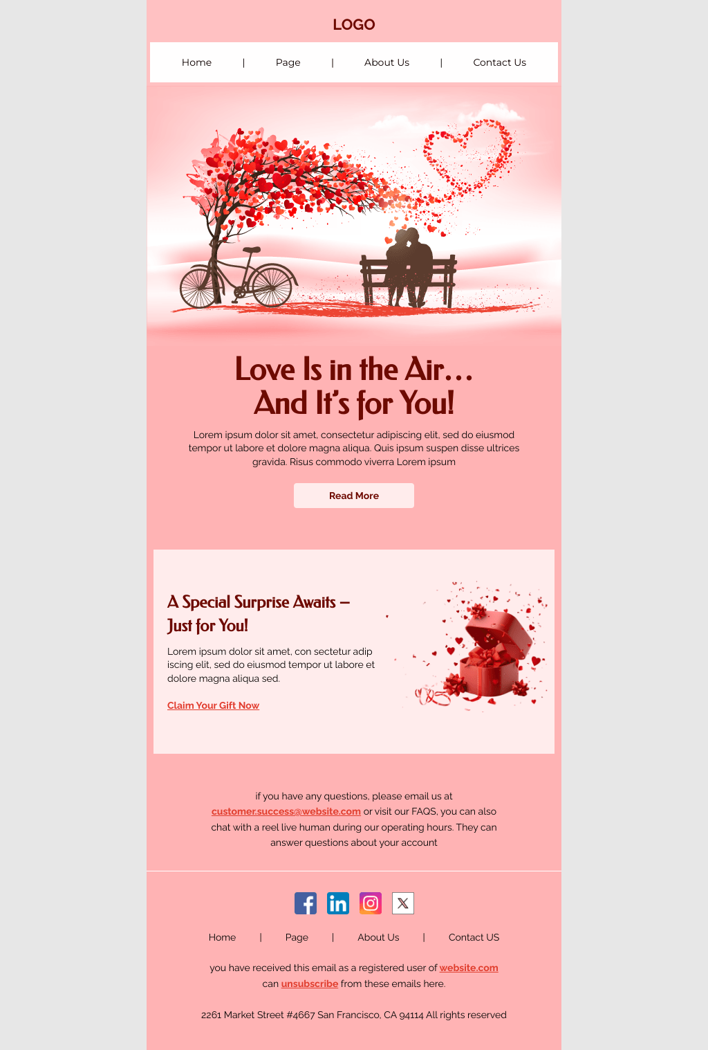 Laravel Mail Template - Be My Valentine
