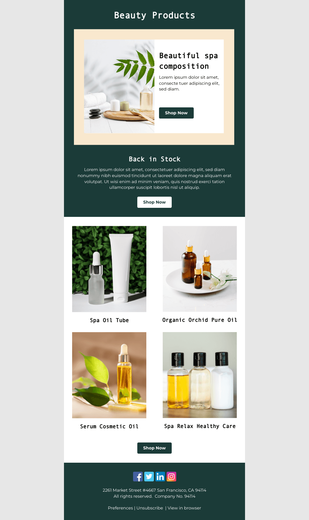 Laravel Mail Template - Beauty Products Back in Stock