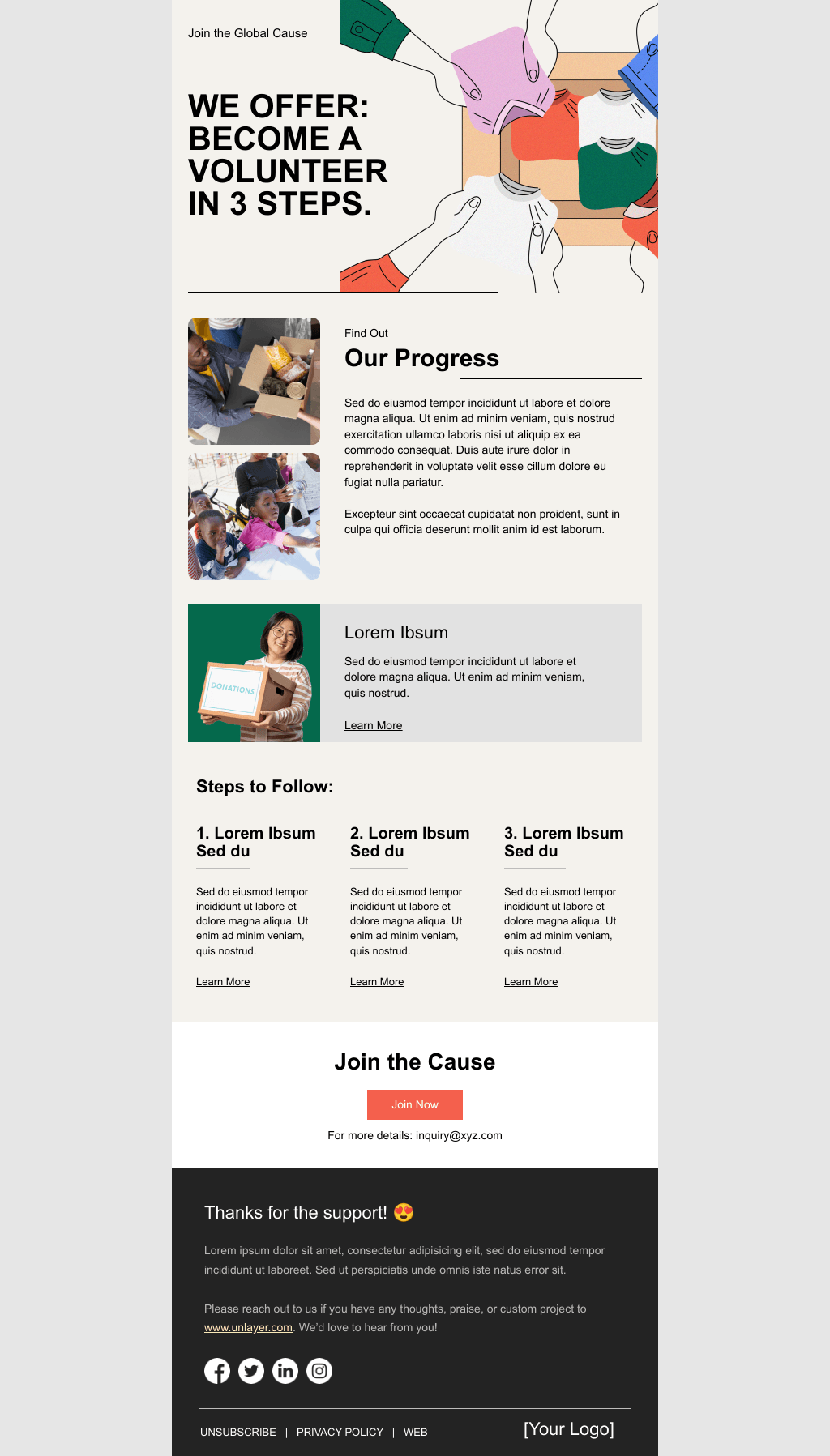 Laravel Mail Template - Become a Volunteer
