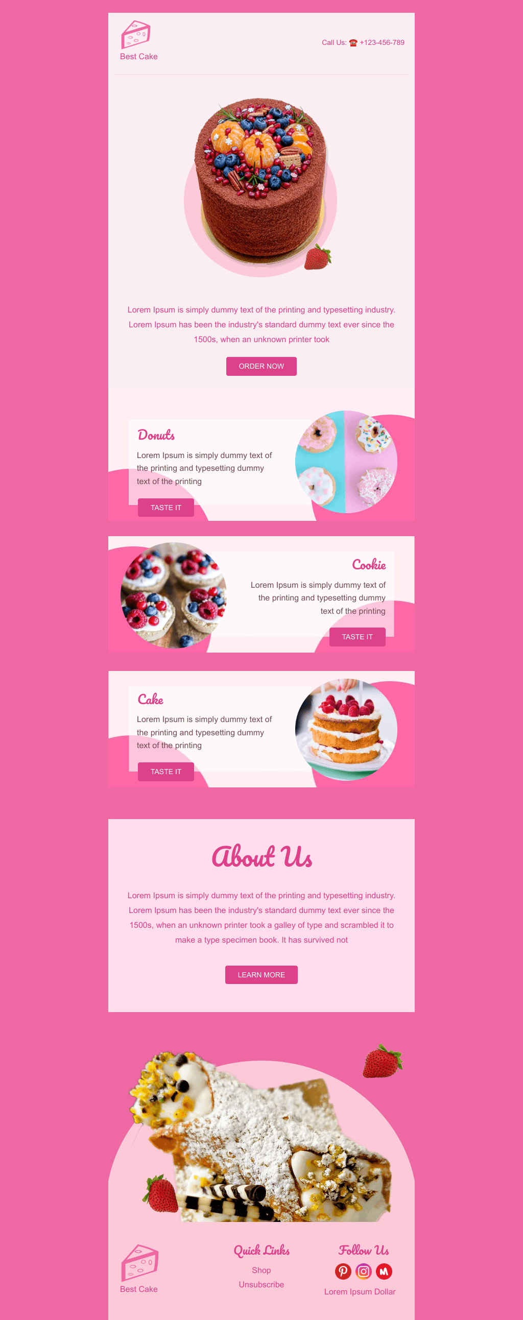 Laravel Mail Template - Best Cake