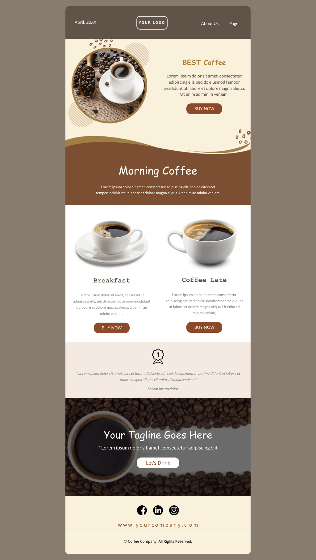 Laravel Mail Template - Best Coffee