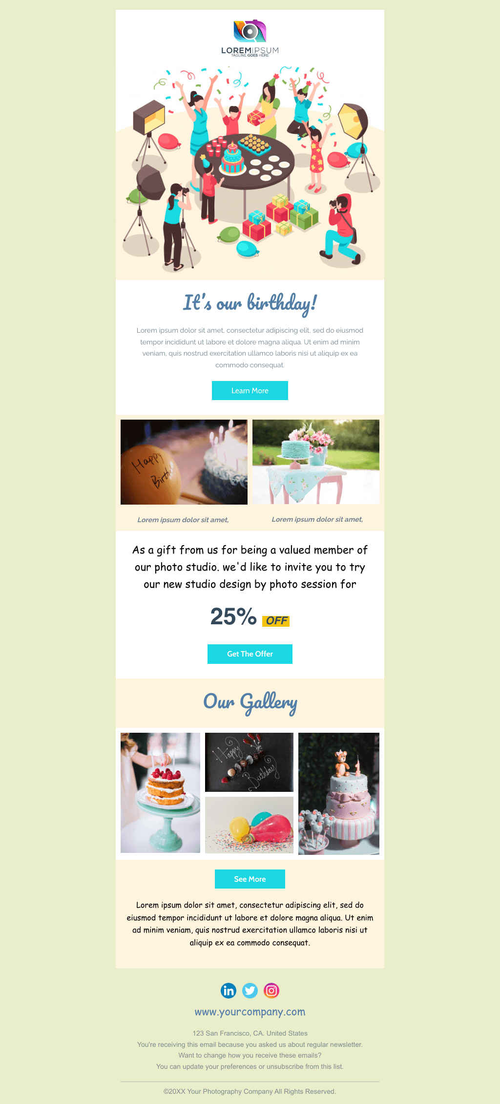 Laravel Mail Template - Birthday Photography