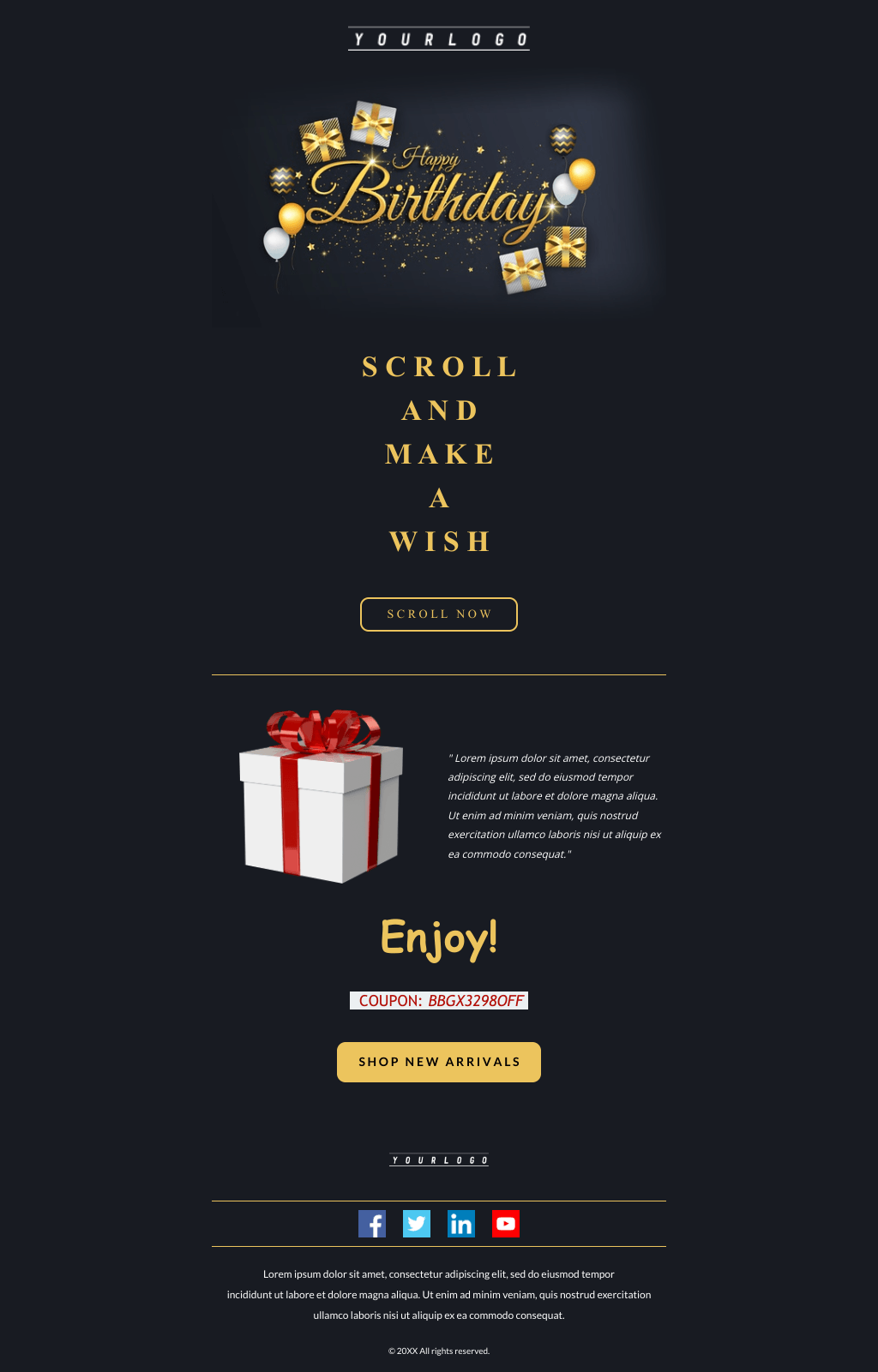 Laravel Mail Template - Birthday Discount 