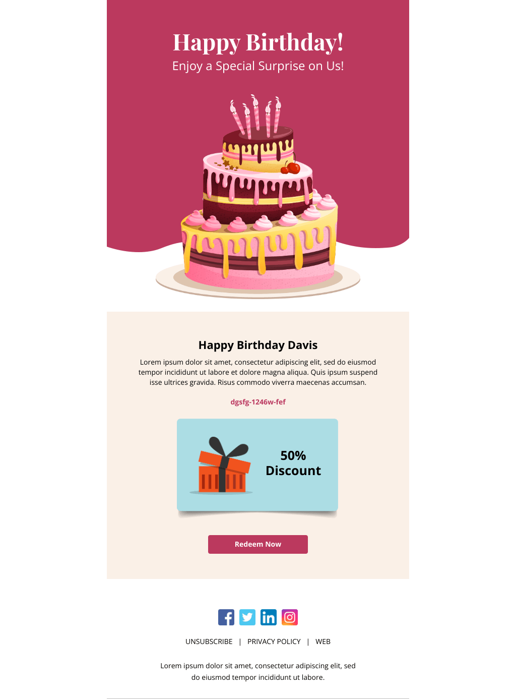 Laravel Mail Template - Birthday Special Surprise
