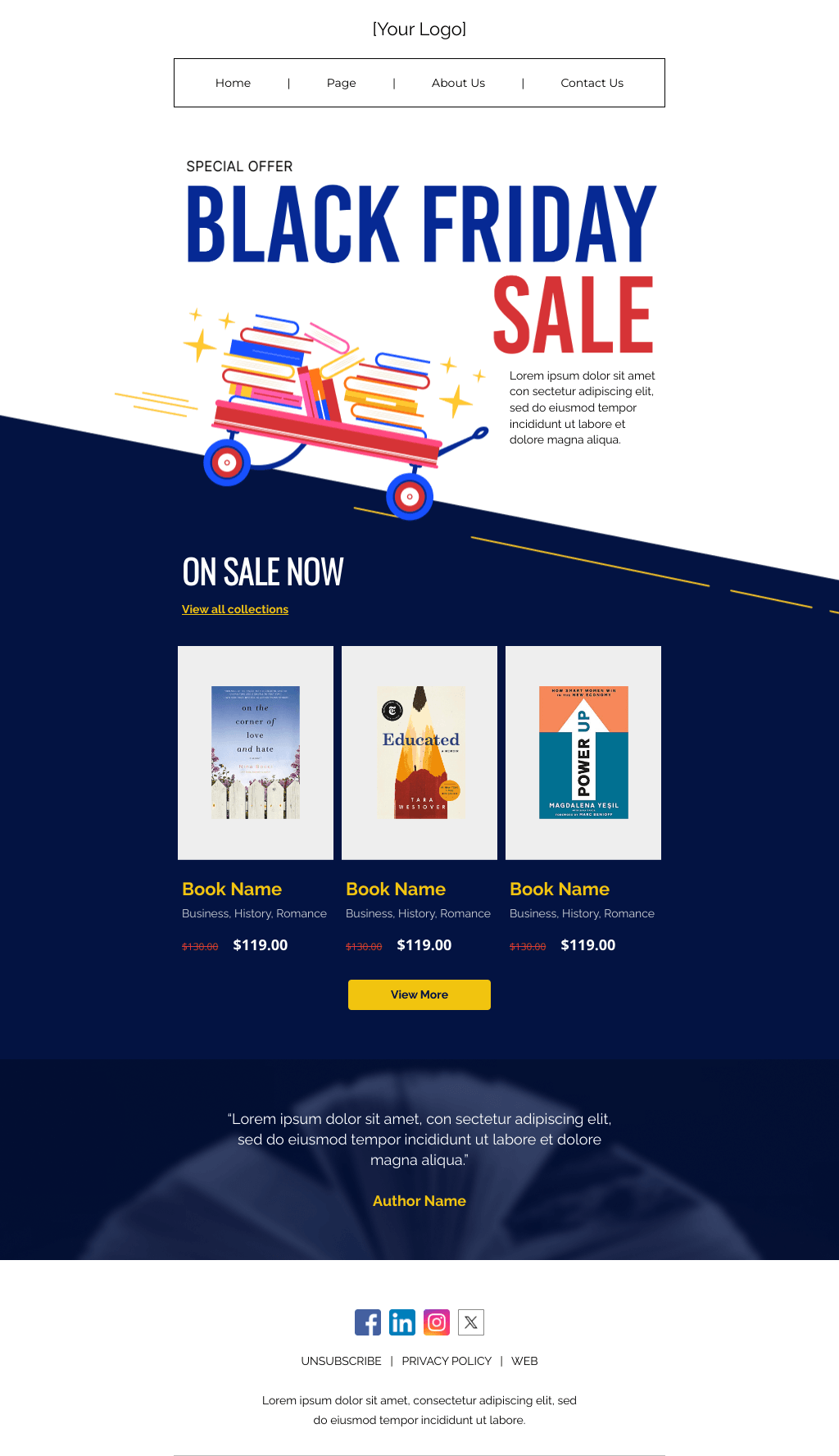 Laravel Mail Template - Black Friday Books Sale