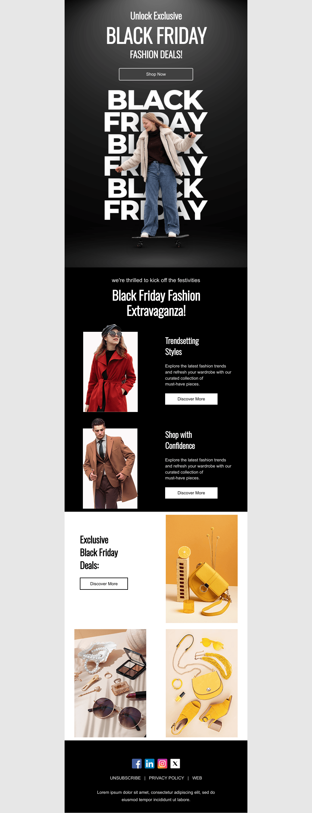 Laravel Mail Template - Black Friday Fashion Discounts