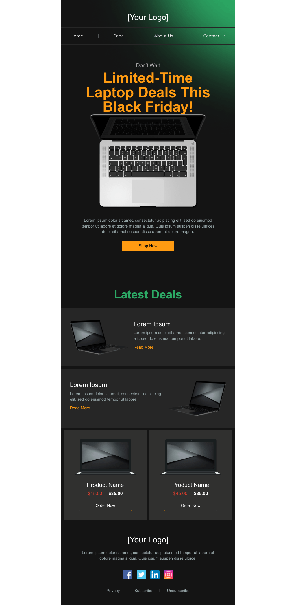 Laravel Mail Template - Black Friday Laptop Deals