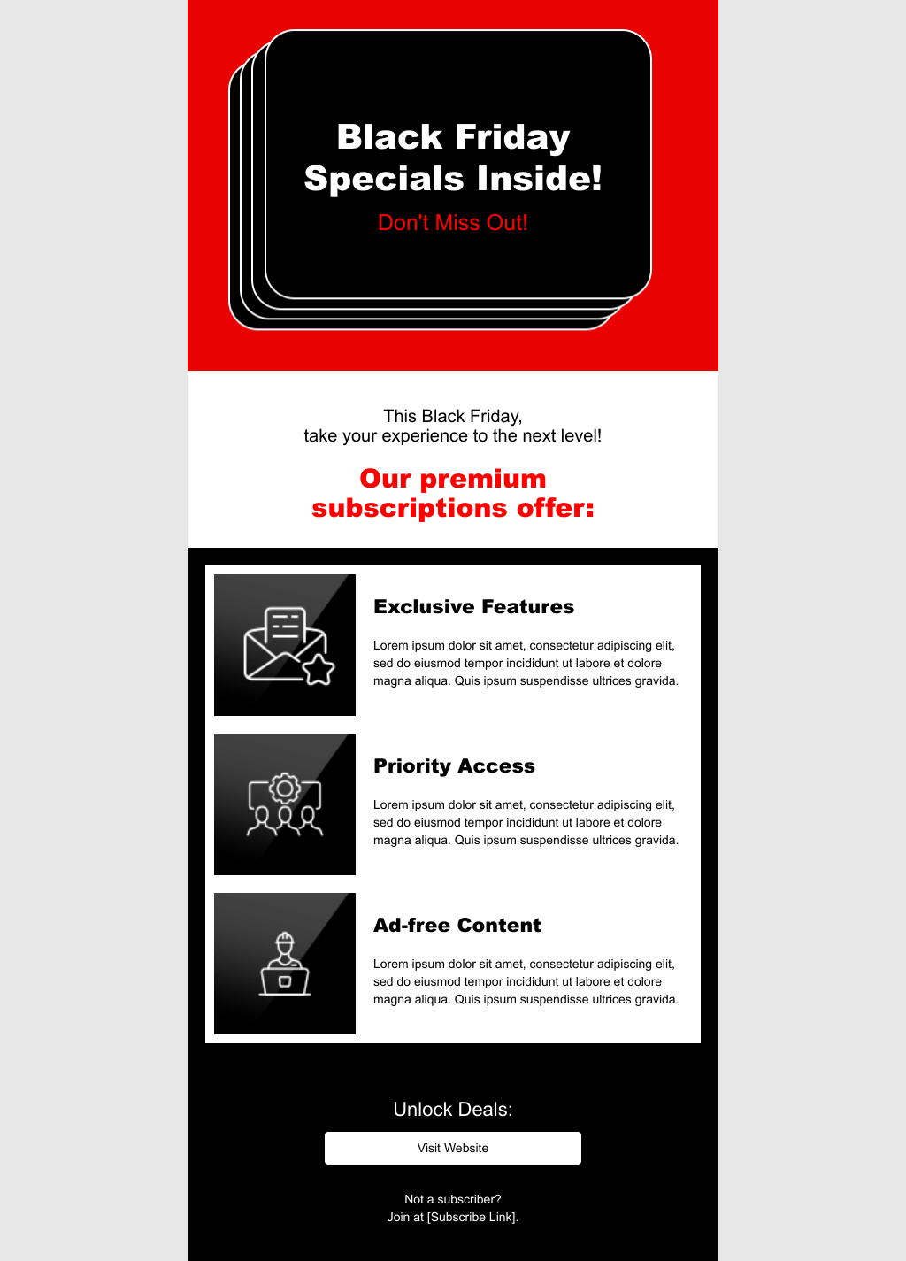 Laravel Mail Template - Black Friday Subscription