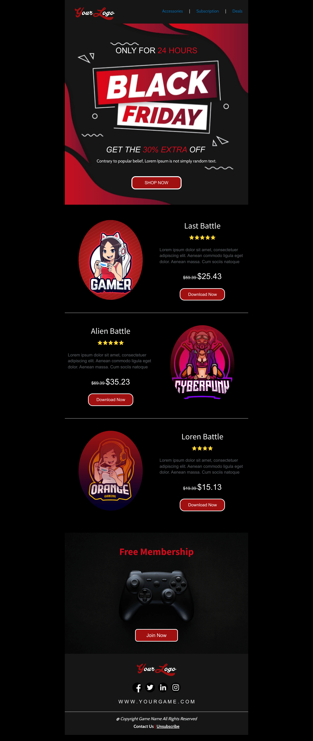 Laravel Mail Template -  Black Friday Offer