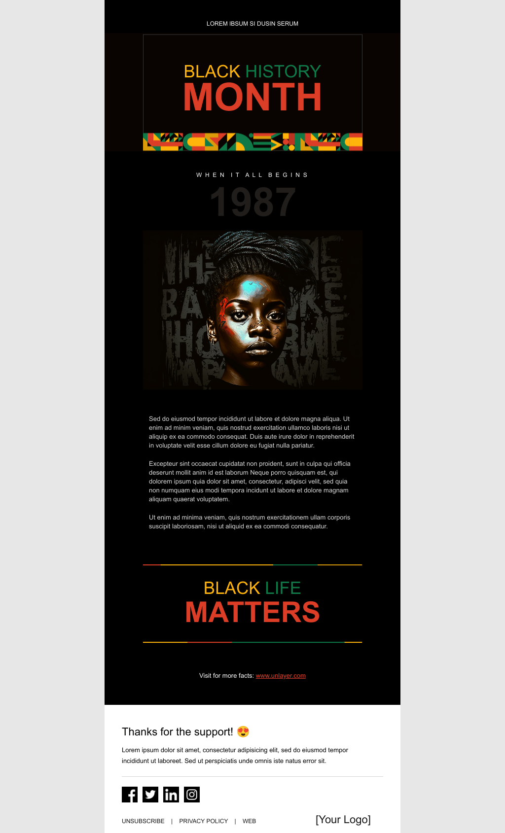 Laravel Mail Template - Black History Month Newsletter