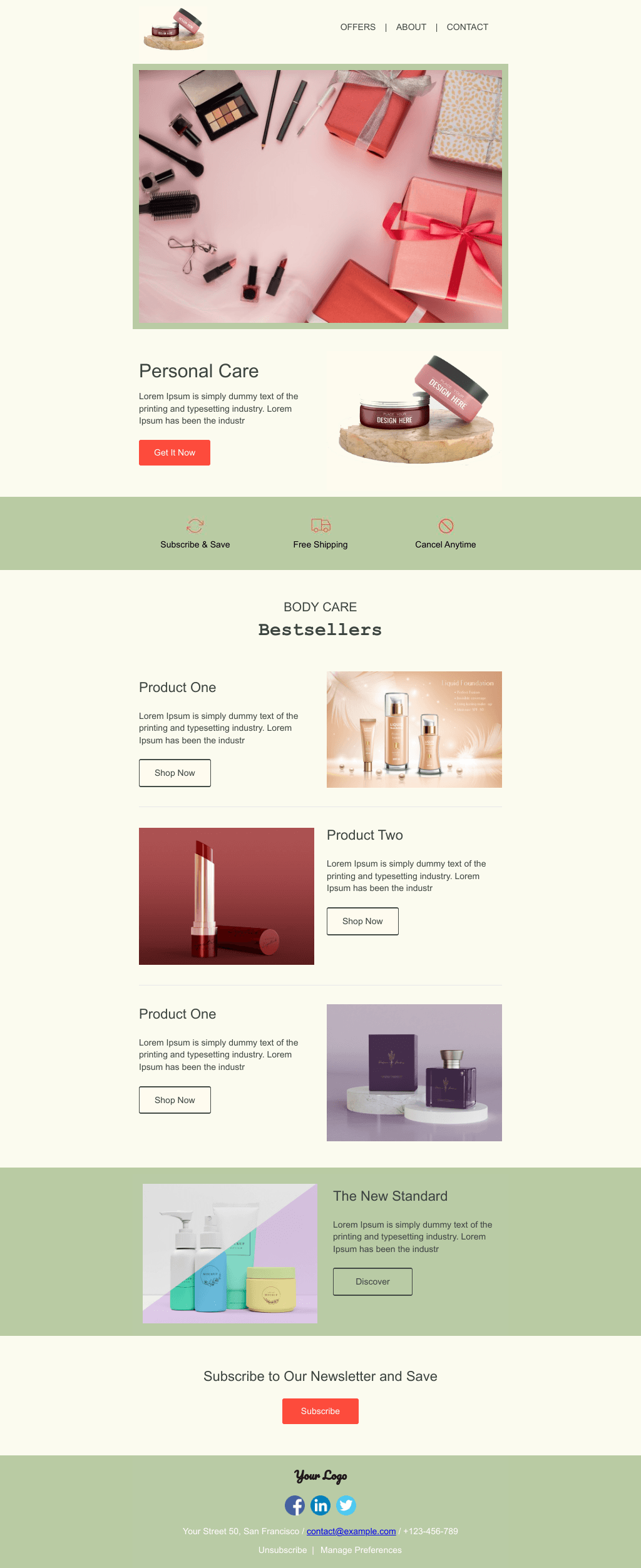 Laravel Mail Template - Body Care Bestsellers