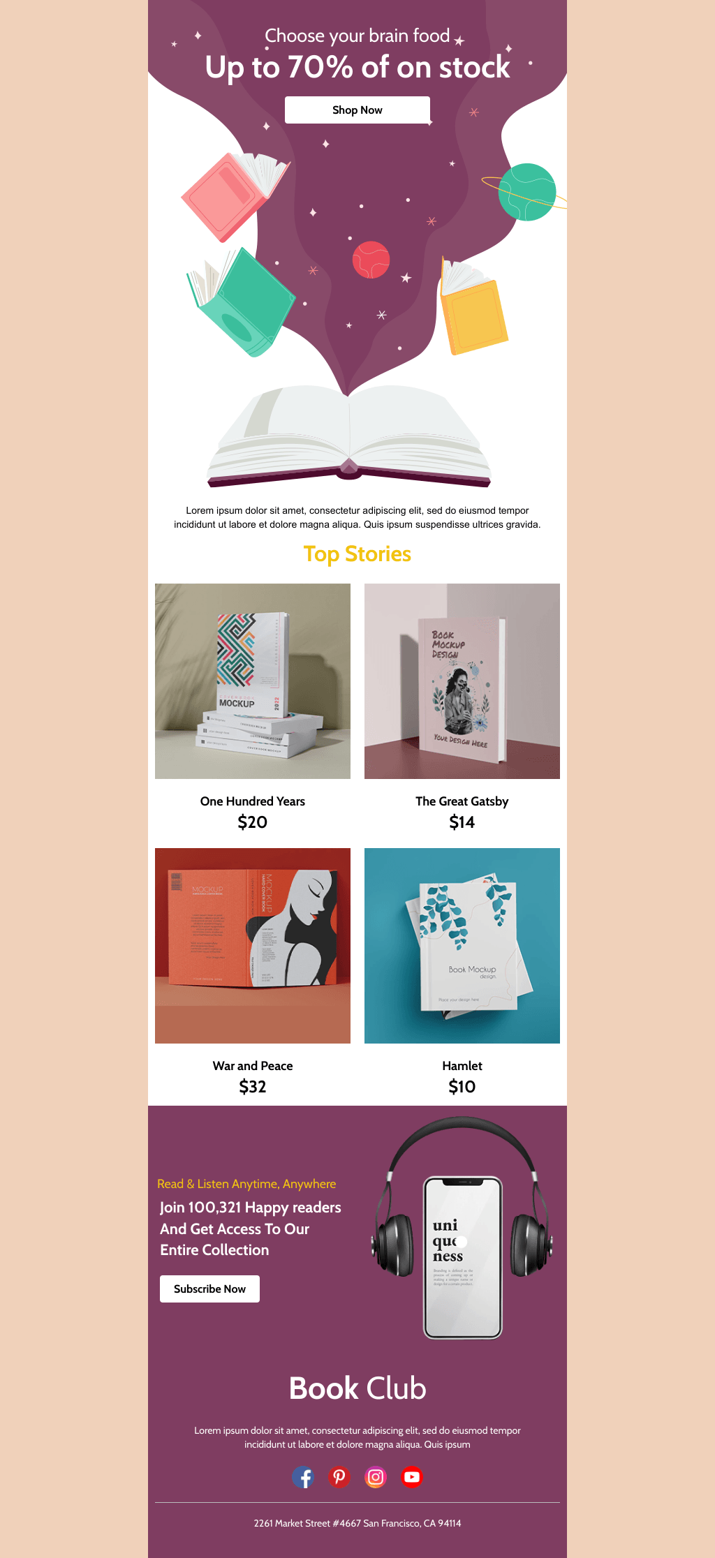 Laravel Mail Template - Book Club Subscription