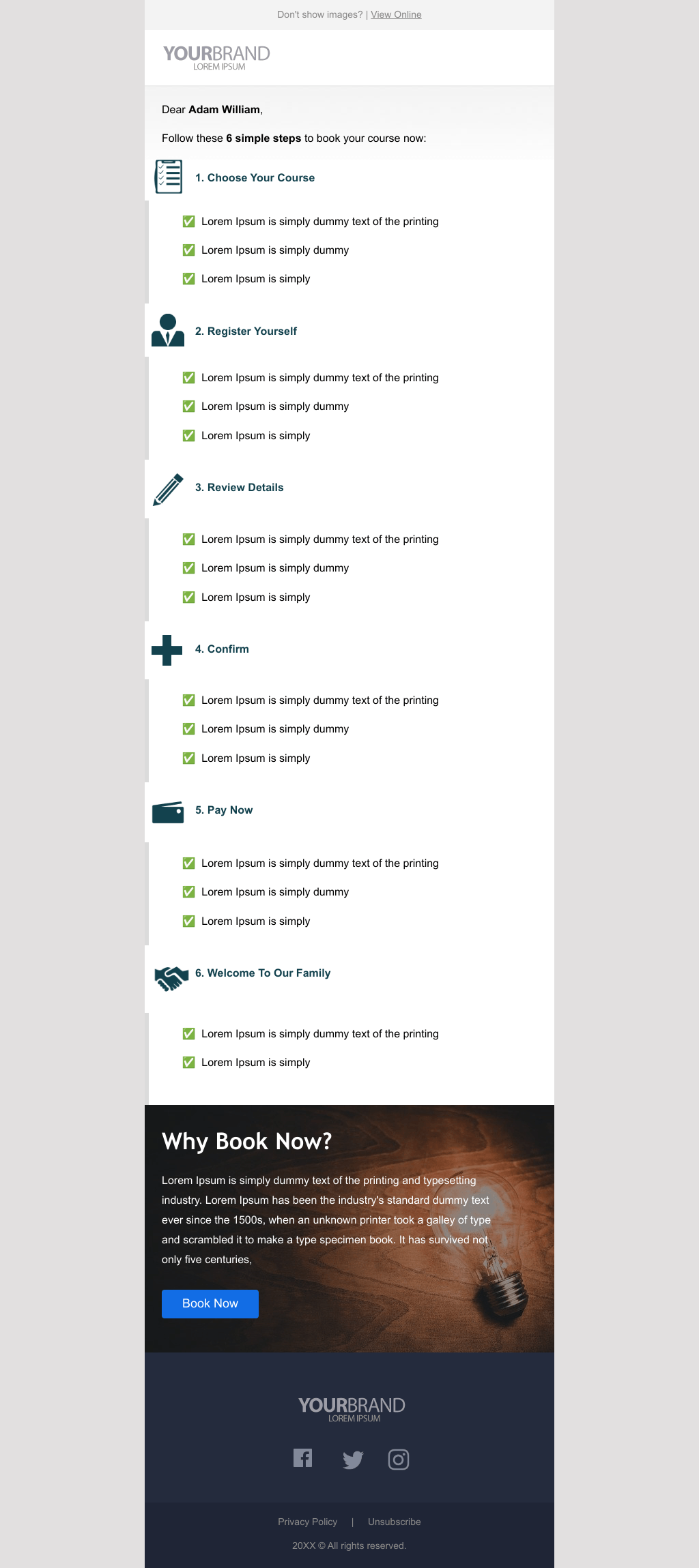 Laravel Mail Template - Book Your Course
