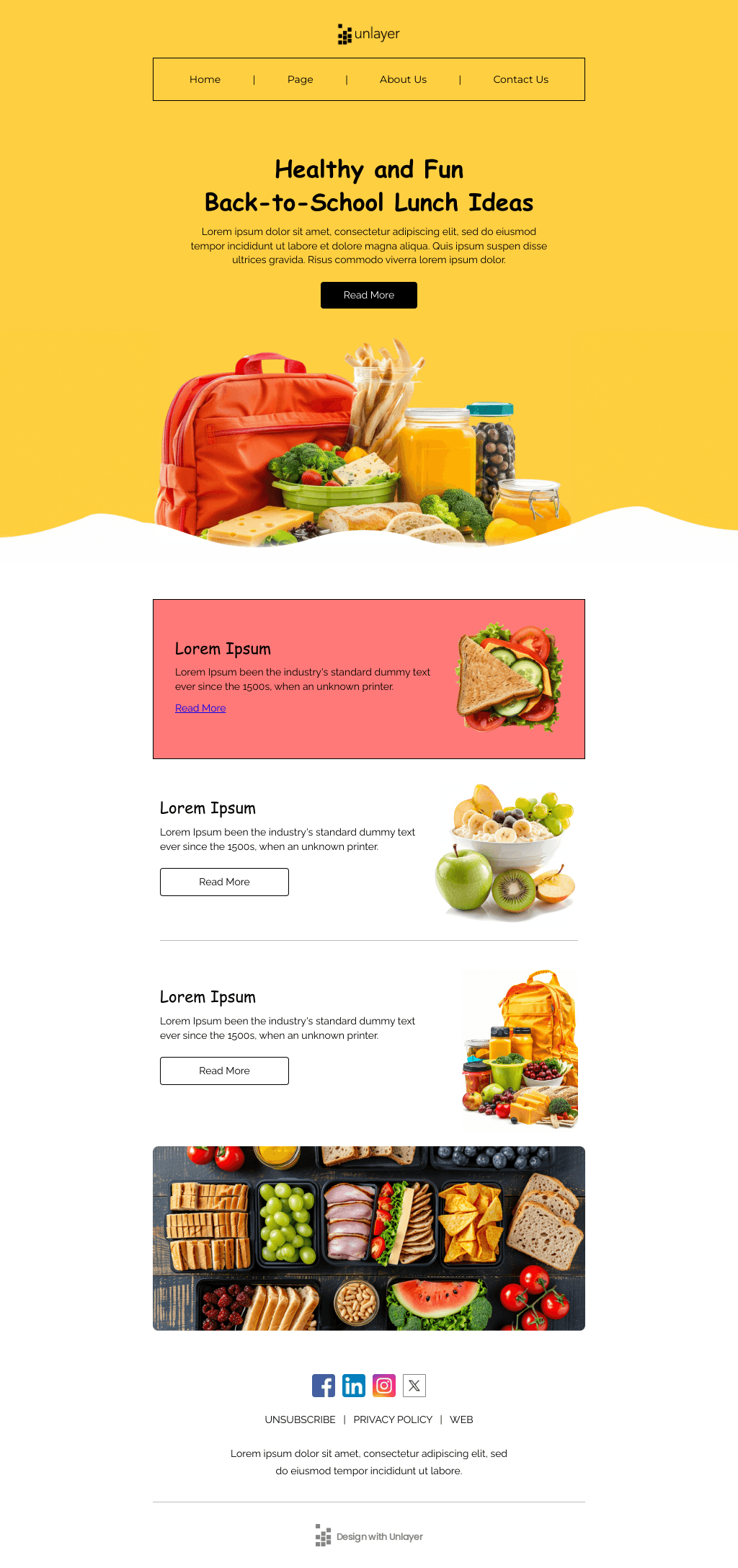 Laravel Mail Template - Brighten your Lunch Box