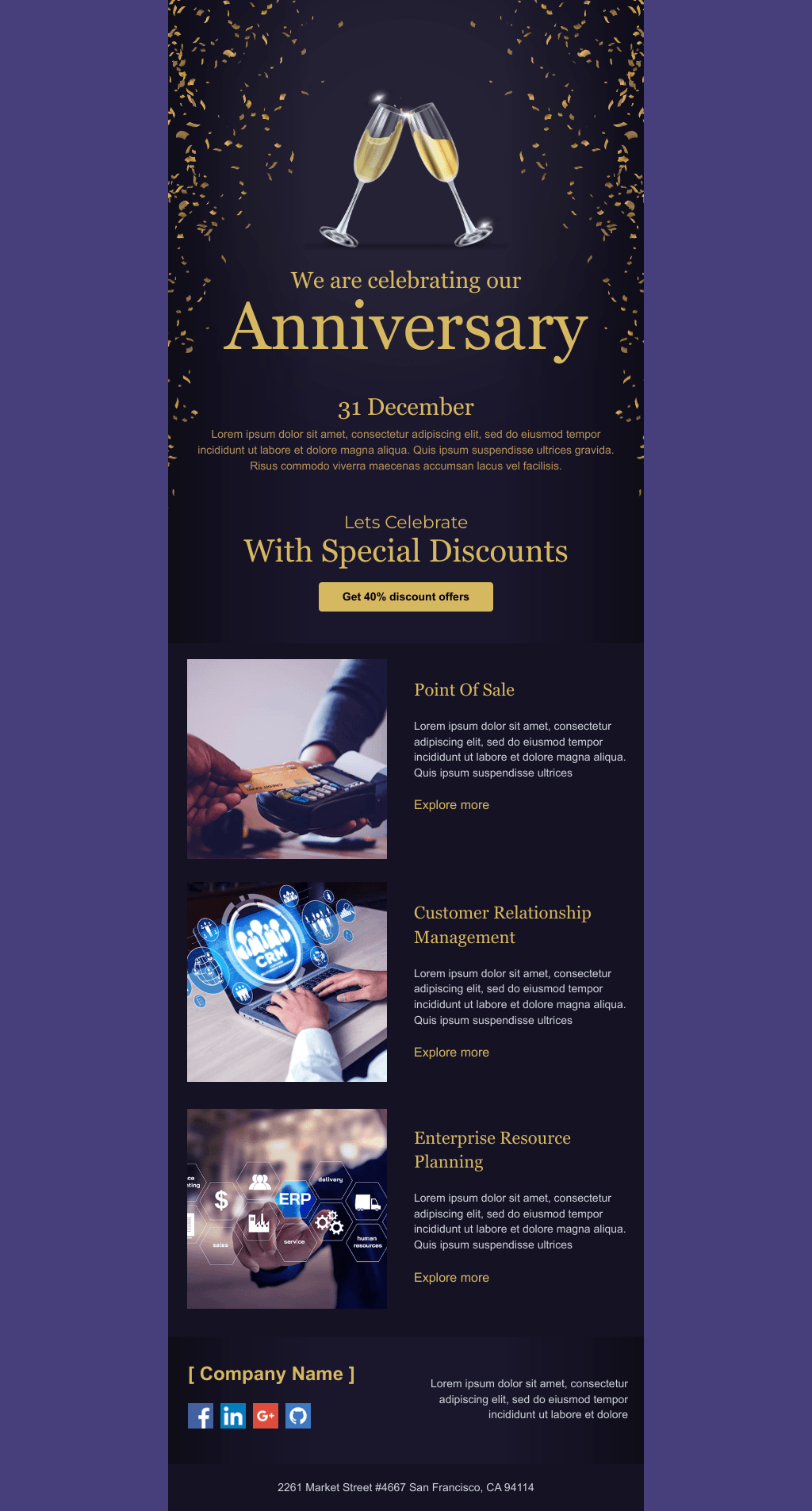 Laravel Mail Template - Business Anniversary