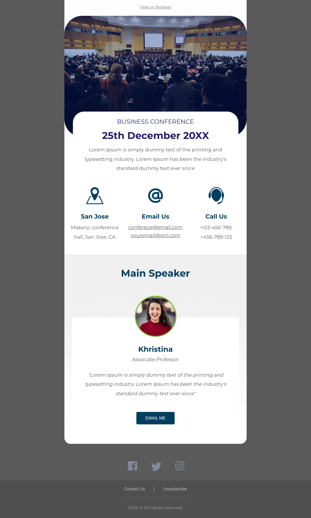 Laravel Mail Template - Business Conference Reminder