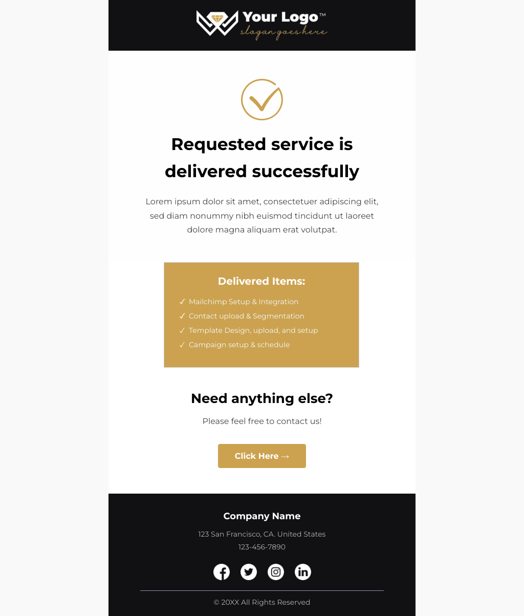 Laravel Mail Template - Business Service Delivery Details
