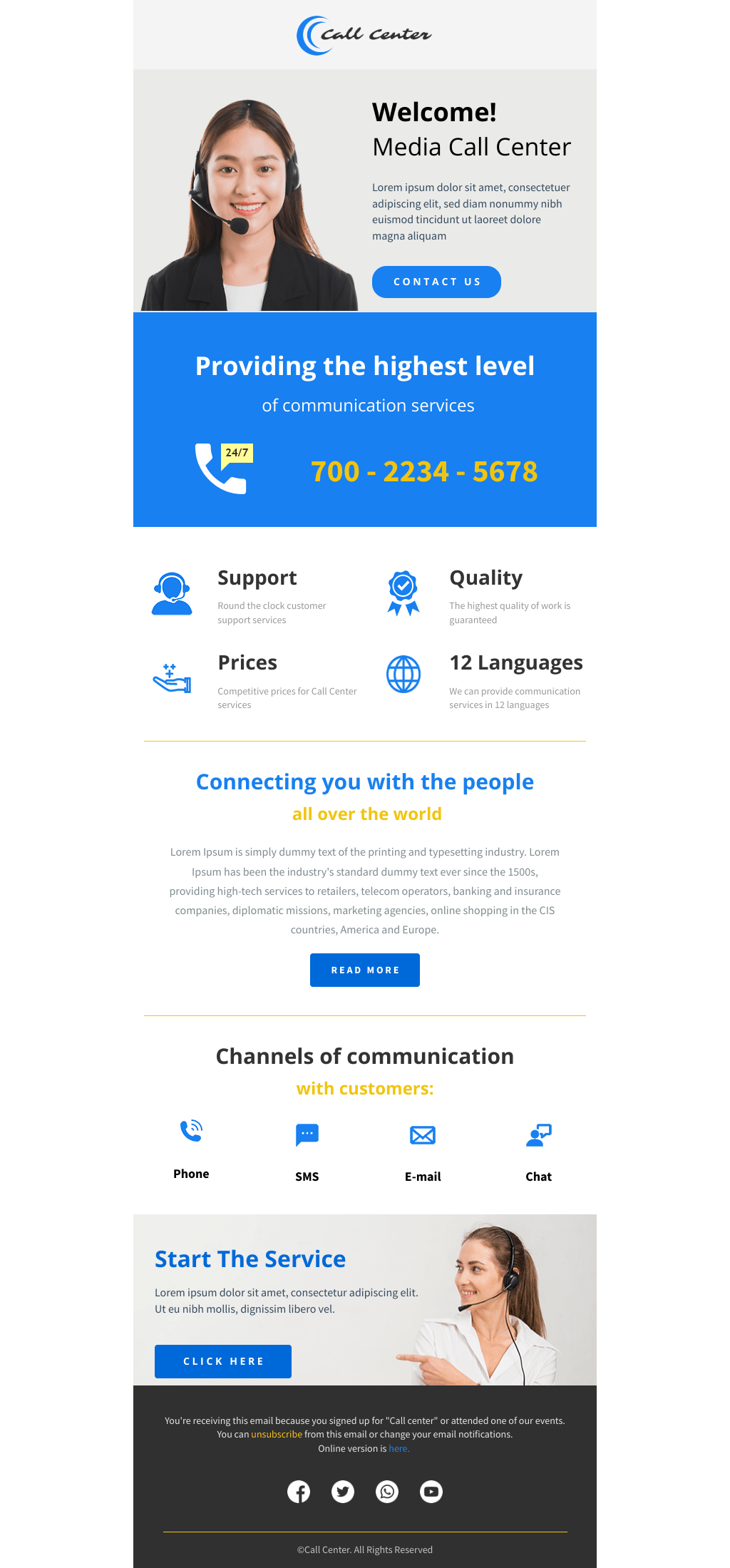Laravel Mail Template - Call Center